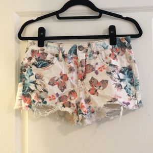 *MOVING SALE* FP printed & distressed denim shorts